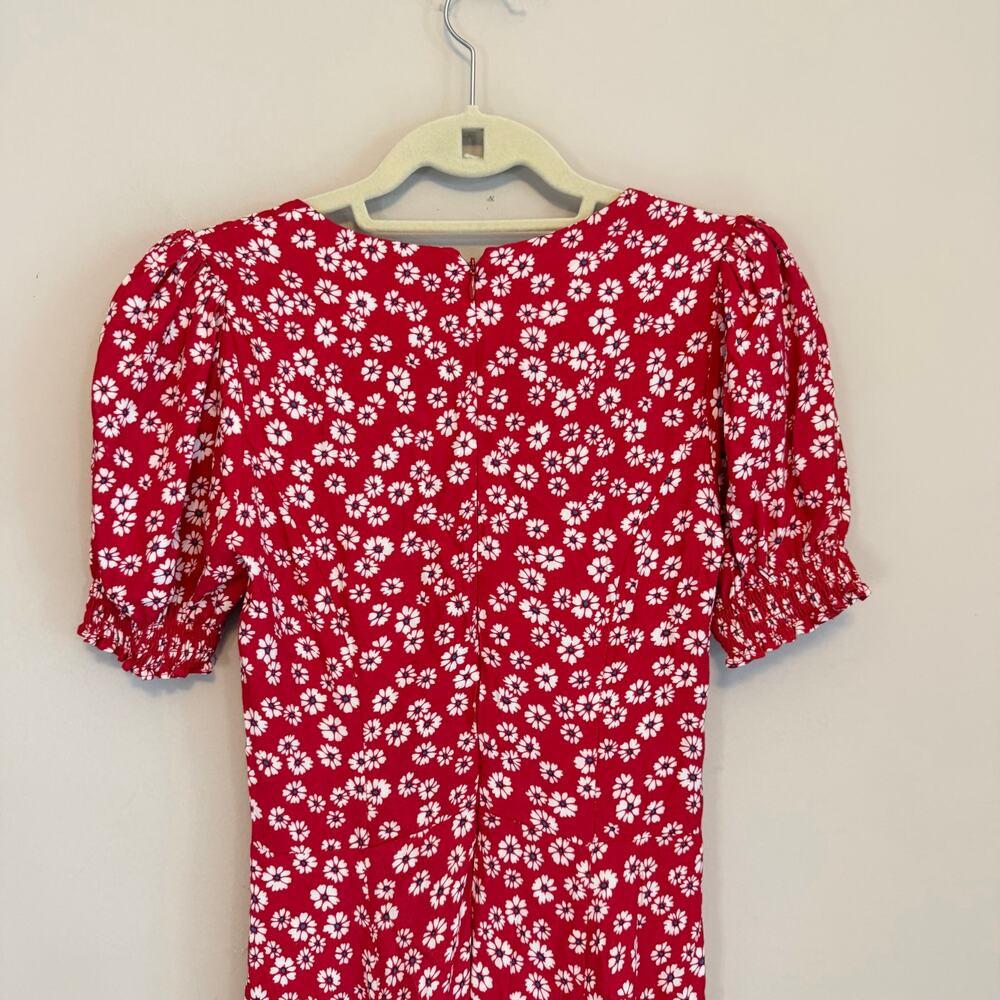 Reformation Floral Maxi Dress 4 Red Summer Cottagecore Prairie Feminine Romantic - Picture 4 of 8